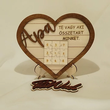 Szív alakú puzzle kép „Apa”